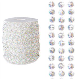 Rouleau de 30 m de perles en acrylique transparent réfléchissant la lumière arc-en-ciel Décoration de luxe pour maison