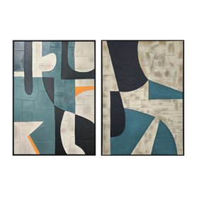 Cadre Home ESPRIT Noir Vert Urbaine 83 x 3,5 x 123 cm (2 Unités) Cadre Home ESPRIT Noir Vert Urbaine 83 x 3