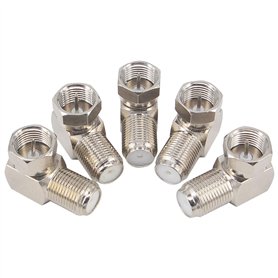 BOOBRIE 5PCS Adaptateur Coaxial F Angle Droit Connecteur F Coaxial 90 Degrés Connecteur Antenne TV Prise F Mâle à Femelle Adapta