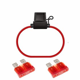 Movilideas 1 porte-fusible pour voiture aérienne résistant à l'eau avec 2 fusibles de 10 ampères.