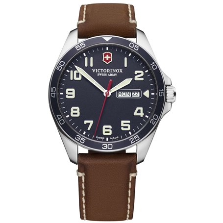 VICTORINOX Field Watch Montre Homme Analogique Quartz avec Bracelet Cuir V241848