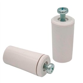 MICEL - 91774 Lot de 2 butées pour volets roulants avec vis en métal métrique 6 en plastique blanc 40 x 20 mm.
