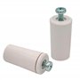 MICEL - 91774 Lot de 2 butées pour volets roulants avec vis en métal métrique 6 en plastique blanc 40 x 20 mm.
