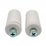 MICEL - 91774 Lot de 2 butées pour volets roulants avec vis en métal métrique 6 en plastique blanc 40 x 20 mm.