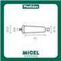 MICEL - 91774 Lot de 2 butées pour volets roulants avec vis en métal métrique 6 en plastique blanc 40 x 20 mm.