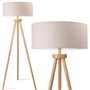 Aigostar Lampadaire Sur Pied Salon Vintange,Lampadaire Trépied en Bois,Ampoule Non Incluse,Compatible Ampoule LED E27,Avec Inter