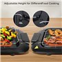 Aigostar Tasty - Gril sans Fumée, Barbecue Electrique d’intérieur. 2000W, Thermostat, Taille Compacte. Utilisation Avec de l'eau