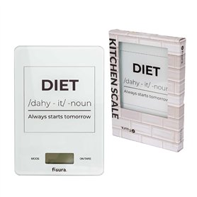 Fisura - Balance de cuisine numérique "diet" blanche. Balance électronique originale de 5 kg/11 lbs. Balance alimentaire multifo