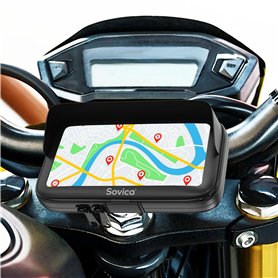 Support Telephone Moto Etanche Sacoche Telephone Moto avec Visiere valide pour Les Smartphones jusqu'a Un ecran de 7