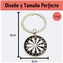 Porte-clés cible de fléchettes rond 3D – Porte-clés de jeu de cible – Accessoire en métal, zinc et cristal pour amateurs de cibl