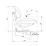 Siège tracteur universel en PVC noir - Siège pour tracteur avec dossier noir en acier et PVC pour machines, tondeuses, tondeuses