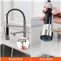 Ibergrif Mitigeur Robinet Cuisine avec Douchette 2 Jets 360° Pivotant, Double Bec Professionnel, 2 Modes Pulvérisation, Arc Élev