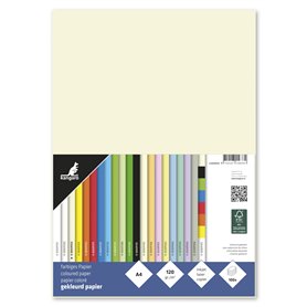 Kangaro - Lot de 100 feuilles de papier à lettre blanc ivoire - Format A4-120 g/m² - FSC mix - Papier à lettre DIY - Blanc ivoir