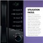 Brabantia Micro-ondes avec Fonction Gril 700W – 13 Programmes Automatiques, 6 Niveaux de Puissance & Minuteur Digital – Noir, BB