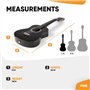 Max SoloArt Pack Guitare Classique Junior 1/4 - Noire, Cordes en Nylon, 4 à 6 ans, Sac de Transport, Médiators, Sangle, un Cadea
