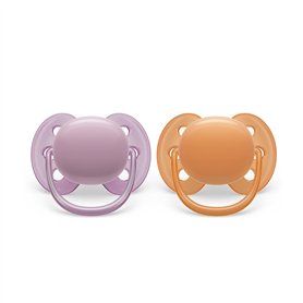 Philips Avent Sucette ultra-douce - 2 sucettes douces et flexibles pour bébés âgés de 6 à 18 mois