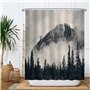 motif montagnes naturelles forêt de nuages