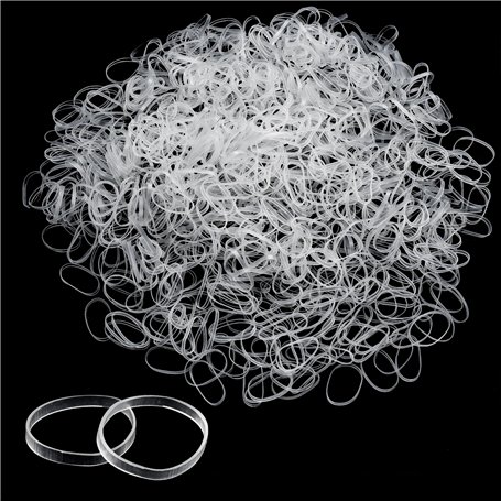 1000 Pièces Élastiques à Cheveux Transparents