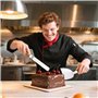 Ensemble de Spatules en Acier Inoxydable, Spatule à Steak de 10 Pouces et Spatule à Crème de 8 Pouces avec Poignées en Bois, Cui