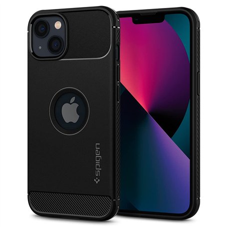 Spigen Rugged Armor Coque pour iPhone 13 - Noir Mat
