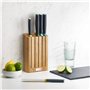 Joseph Joseph Elevate Lot de 5 Couteaux de Cuisine en acier inoxydable japonais, Bloc Couteaux en Bambou, Multicolore