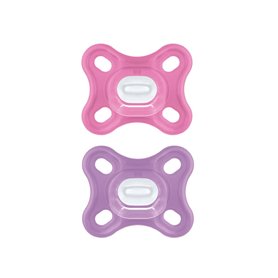 MAM MAM Lot de 2 tétines confortables de 0 à 3 mois en 100% silicone avec design unique