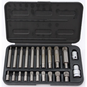 Ensemble de 22 Pièces XZN Jeu de Douilles Multiples Dents Embouts M4 M5 M6 M8 M9 M10 M12 M14 M16 M18 Adaptateur 1/2 3/8 Pouce
