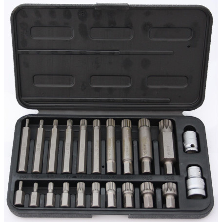 Ensemble de 22 Pièces XZN Jeu de Douilles Multiples Dents Embouts M4 M5 M6 M8 M9 M10 M12 M14 M16 M18 Adaptateur 1/2 3/8 Pouce