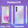 Yohii Coque pour Samsung Galaxy A35 5G Paillettes, 2 Pièces Protection Écran en Verre Trempé, Ultra Mince Transparent Glitter Ho