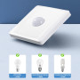 Aisuoka Interrupteur de Capteur de Mouvement Infrarouge PIR 220V ContrôLe Automatique Interrupteur D'éClairage de Lampe LED DéTe