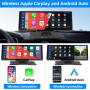 Podofo 10,26 Pouces Stéréo de Voiture Portable avec A-pple Carplay Android Auto sans Fil, écran Tactile 7-32V, Assistant Vocal d