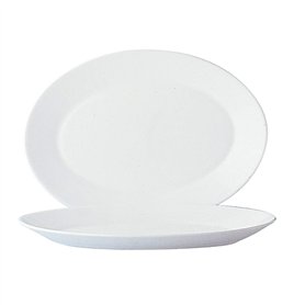 Arcoroc Restaurant Lot de 6 fontaines ovales en verre opale 32 cm