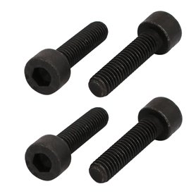 sourcing map 4pcs M5x20mm Vis Filetage Gauche à Tête Six Pans Creux Cylindrique Boulon 8.8 Grade Acier au Carbone entièrement fi