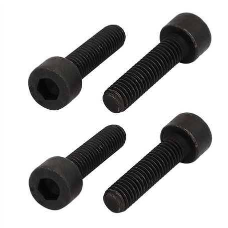 sourcing map 4pcs M5x20mm Vis Filetage Gauche à Tête Six Pans Creux Cylindrique Boulon 8.8 Grade Acier au Carbone entièrement fi