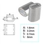 Futheda 100 pcs 1,2 mm câble câble métallique en forme de ovale en aluminium manches Pinces à sertir passants Argenté