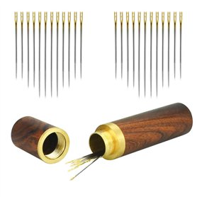 KLYNGTSK 24 PCS Aiguilles à Coudre Auto-Enfilage en Fer Aiguilles Enfilage Facile 2 Styles Aiguilles à Main Enfilage avec Étui à