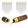 KLYNGTSK 24 PCS Aiguilles à Coudre Auto-Enfilage en Fer Aiguilles Enfilage Facile 2 Styles Aiguilles à Main Enfilage avec Étui à