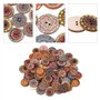 Nikou Boutons en bois - 100 pièces de 25 mm mixte Motif aléatoire Boutons vintage en bois avec 2 trous for le bricolage à coudre