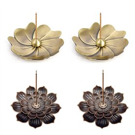 4 pièces Porte Encens de Lotusen Laiton