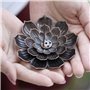 4 pièces Porte Encens de Lotusen Laiton,Support Encensoir,6 Trous avec Collecteur de Cendres,Brûleur d'Encens en Bâton pour Mais