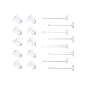 100pcs Clair Boucles d'oreille en Silicone Boucles d'oreilles Bouchons sécurité Balle Embrayage Remplacement Fournitures de Bric