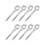 QWORK® 8 Pcs. Boulon àœil avec fileté bois 8 mm - M8 x 80 mm - Acier inoxydable 304