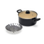 Amazon Basics 11 pièces ustensiles avec casseroles et poêles antiadhésives en céramique, sans PFOA, PTFE, noir et crème