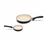 Amazon Basics 11 pièces ustensiles avec casseroles et poêles antiadhésives en céramique, sans PFOA, PTFE, noir et crème