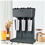 VEVOR Mixeur Électrique pour Milkshakes 3 Têtes Machine à Milkshake 750 W 3 Vitesses 15000/18000/21000 tr/min 3 Gobelets en Inox