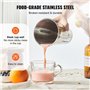 VEVOR Mixeur Électrique pour Milkshakes 3 Têtes Machine à Milkshake 750 W 3 Vitesses 15000/18000/21000 tr/min 3 Gobelets en Inox