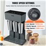 VEVOR Mixeur Électrique pour Milkshakes 3 Têtes Machine à Milkshake 750 W 3 Vitesses 15000/18000/21000 tr/min 3 Gobelets en Inox
