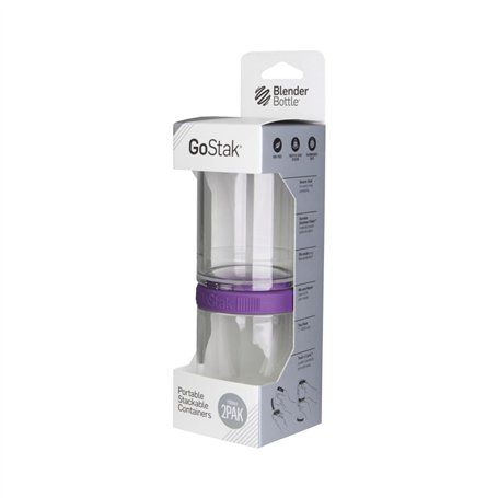 Blender Bottle GoStak Boîte 2Pak 150ml | boîtes de conservation| Tritan| sans BPA | plum