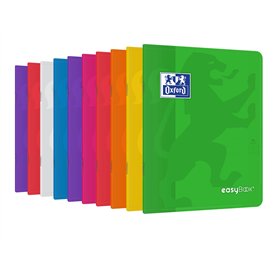 OXFORD EasyBook Lot de 10 Cahiers Agrafés Petits Formats 17 x 22cm 96 Pages Grands Carreaux Seyès 90gr Couleurs Assorties