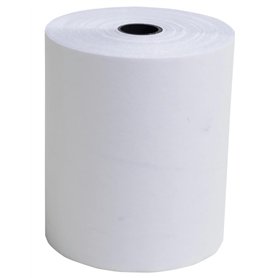 Exacompta - Réf. 40359E - Paquet de 5 bobines pour tickets de caisse 76x70 mm - 24m- 2 plis chimique (blanc/blanc) autocopiant 5